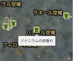 ゾナニウムの前垂れの場所